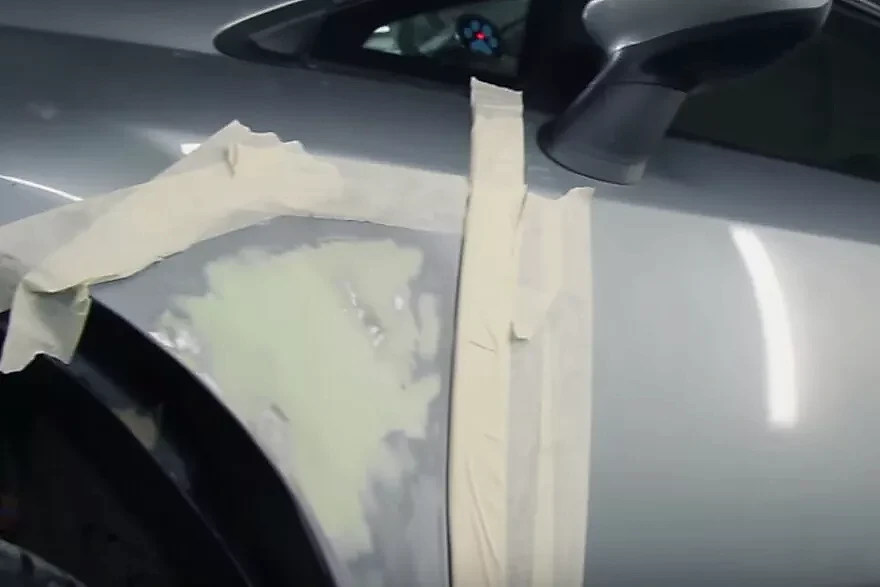 Фото подготовки крыла к окраске