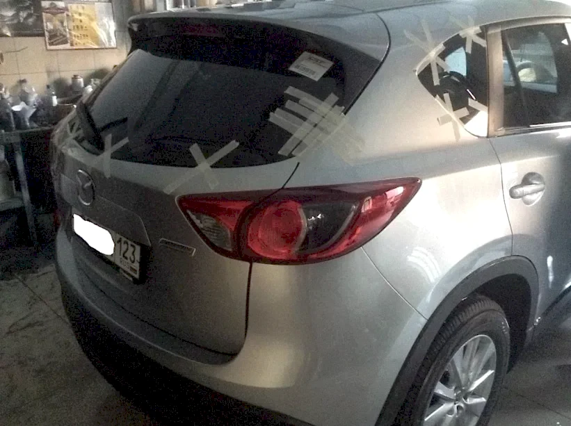 Mazda CX-5i фото процесс ремонта бампера
